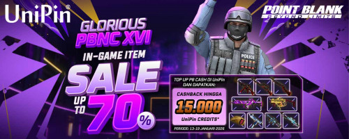 Glorious PBNC XVI Hadir! In-Game Item Sale Hingga 70% + Cashback UniPin Credits